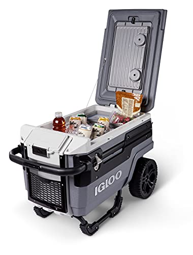 Igloo 70 Qt Premium Trailmate Wheeled Rolling Cooler, Gray