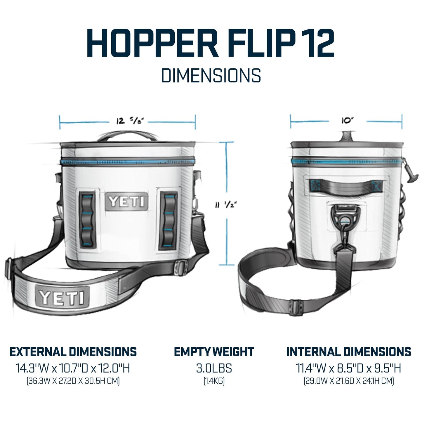 YETI Hopper Flip 12 Portable Cooler, Big Wave Blue