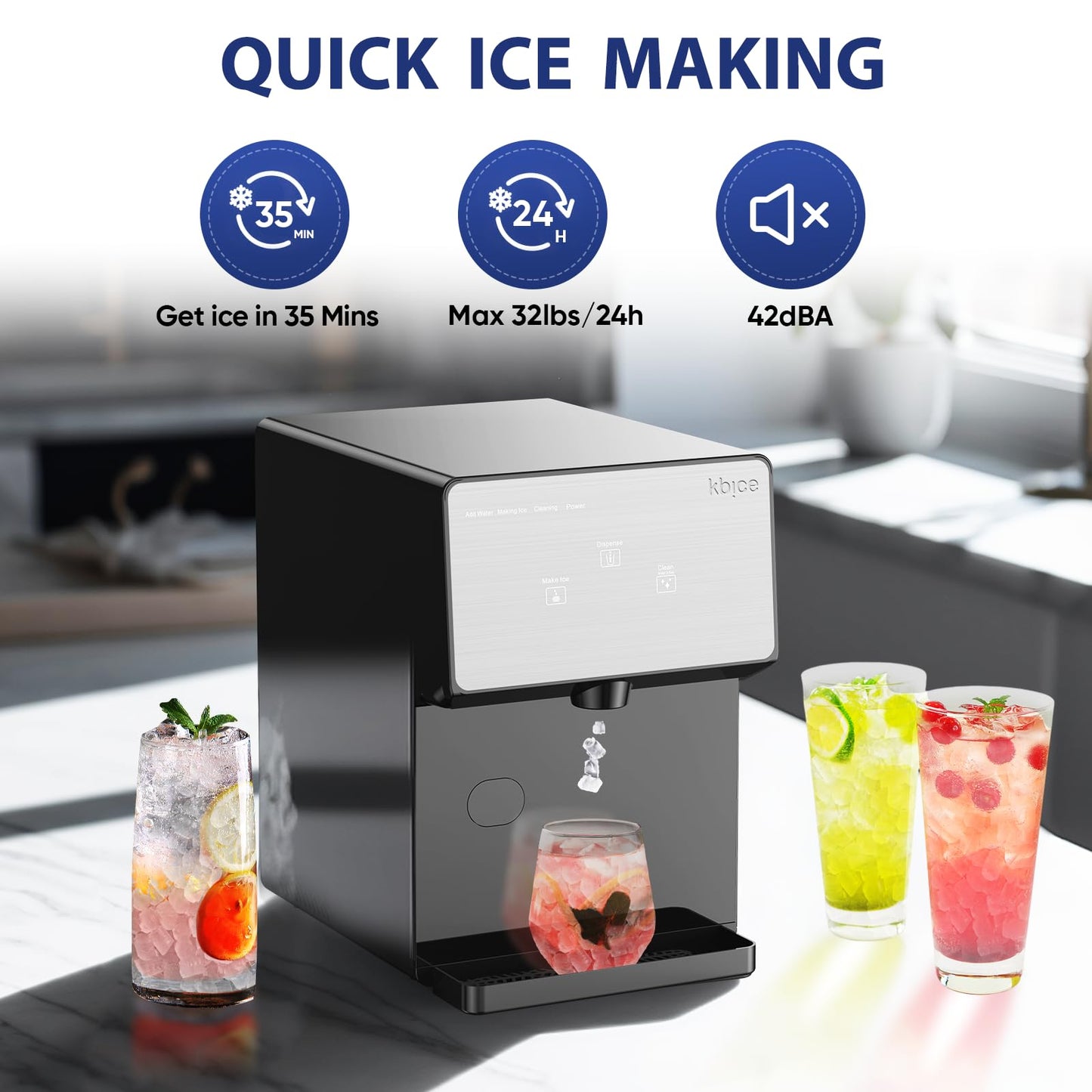 KBice Countertop Nugget Ice Maker KB2.0