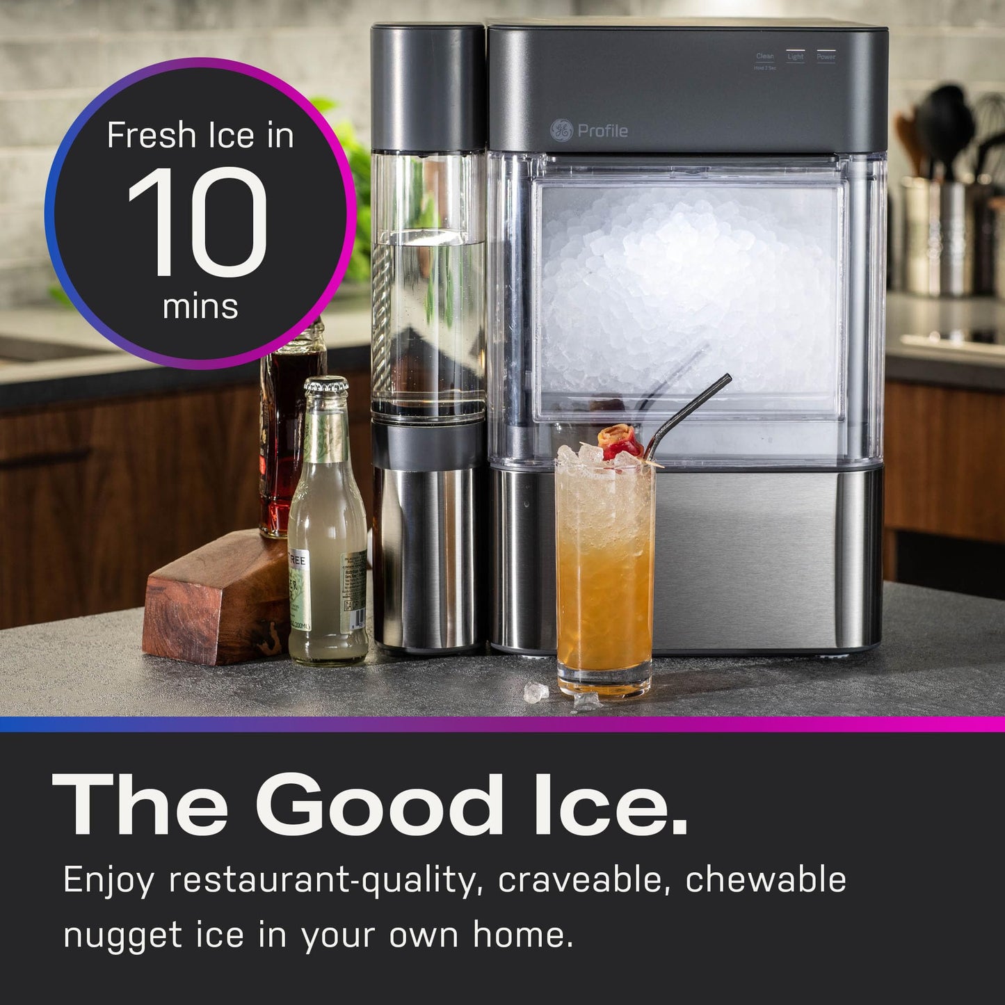 GE Profile Opal 2.0 XL with 1 Gallon Tank, Chewable Crunchable Countertop Nugget Ice Maker, Scoop included, 38 lbs in 24 hours